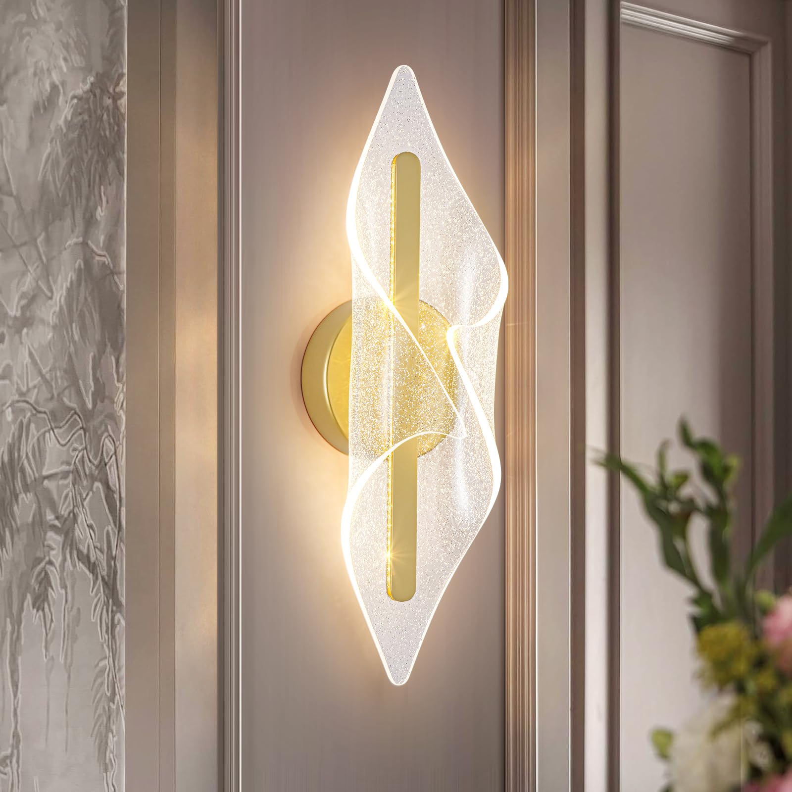 Waikmdv Modern Gold Wall Lights 22.4In Bathroom Wall Sconce with